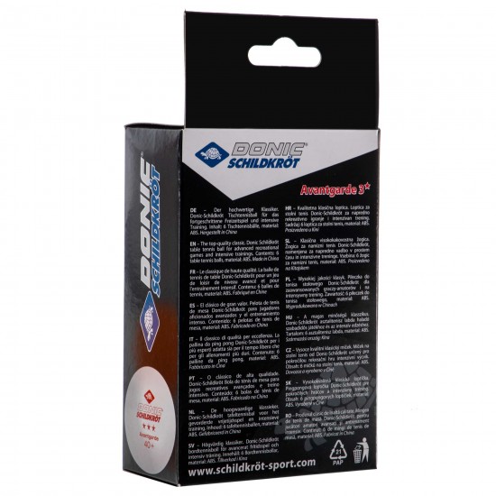 Набір м'ячів (6 шт) для настільного тенісу DONIC MT-658038 AVANTGARDE ***3 зірки