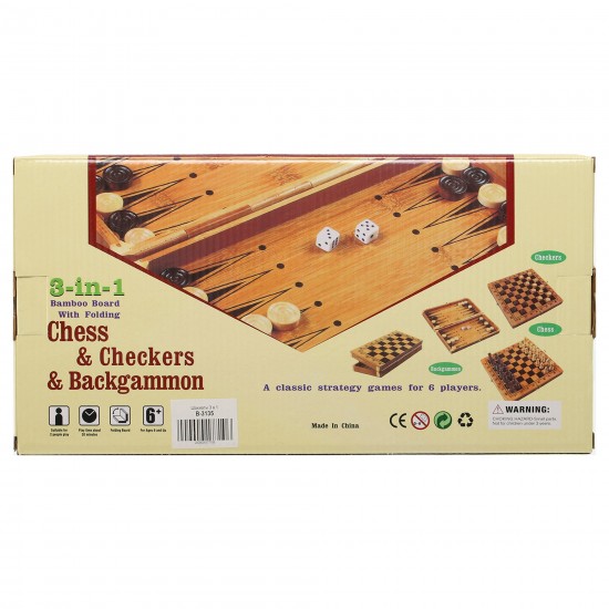 Набір настільних ігор 3 в 1 (шахи, шашки, нарди) SP-Sport B-3135, 34x34см